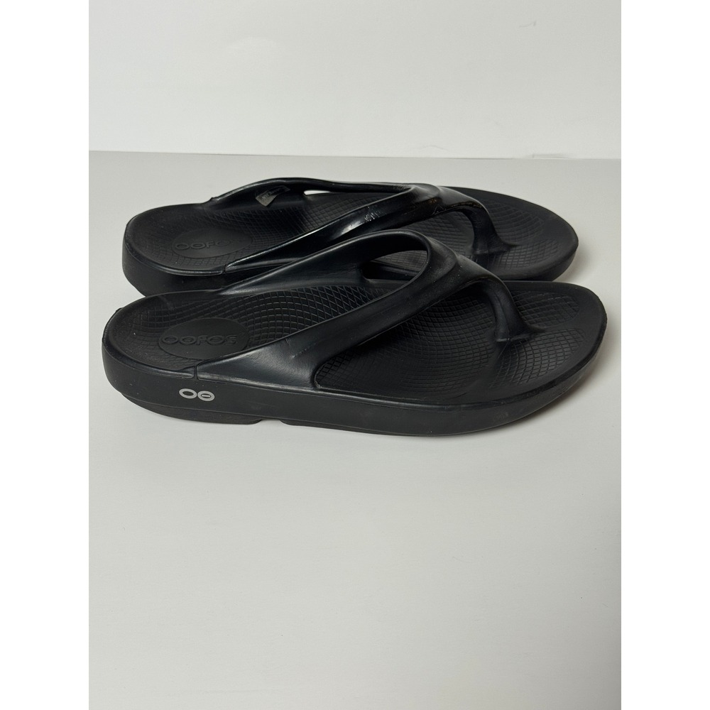 Oofos OOriginal Recovery Sandals Black Thong Flip Flops Womens 8 EU 39